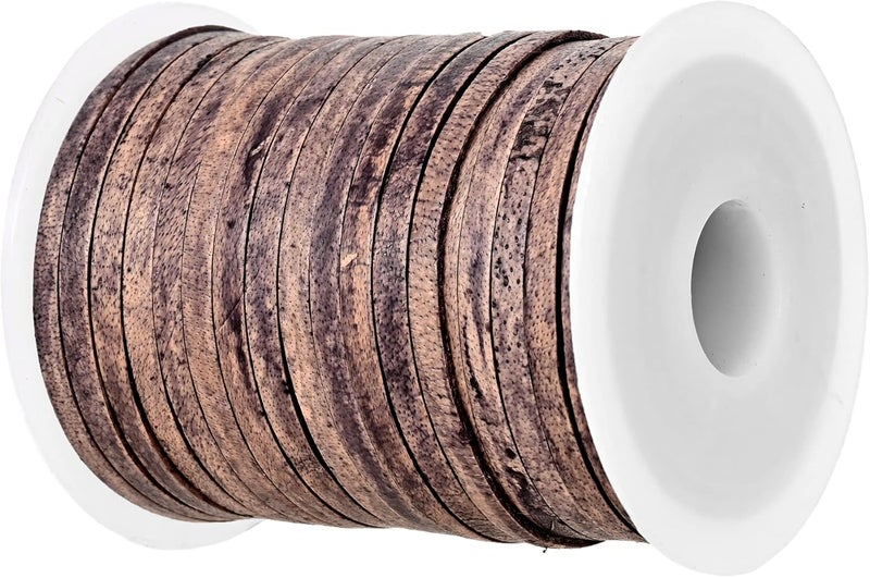 GENIQUE 3mm Leather Cord, 1/8 inch Leather String Cord, Leather Strips for Leather Shoe Laces, Necklace, Bracelets, Jewelry Making, Crafting (3mm Grey Distressed 5Mtr) - Image 1